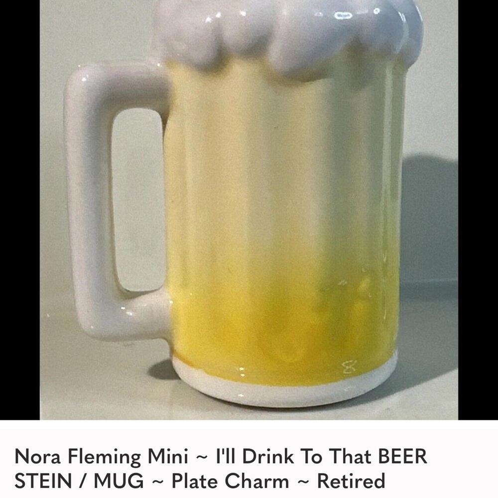 Nora Fleming Mini ~ I'll Drink To That BEER STEIN / MUG ~ Plate Charm ~ Retired